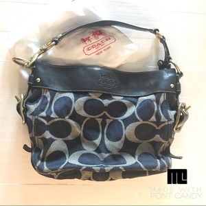 Coach Signature Denim Hobo Bag